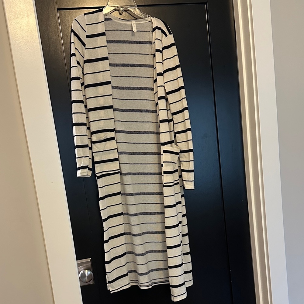 MTS Navy and White Striped Knit